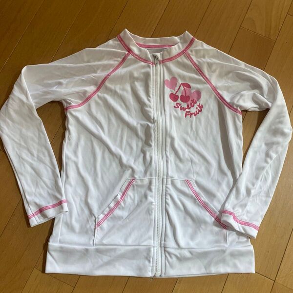 新品 未使用 ラッシュガード 水着 キッズ 長袖 プール ホワイト
