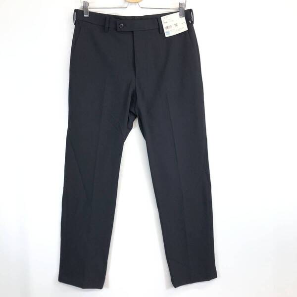 タグ付き ユニクロ UNIQLO 感動パンツ(ウールライク) 79cm ネイビー 321-470030