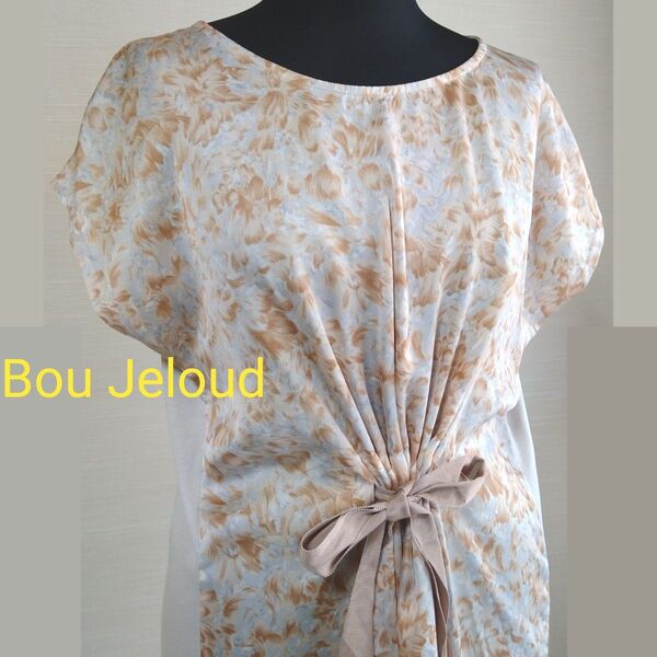 Bou Jeloud ブージュルード 花柄ワンピース 腰リボン 未使用品 38