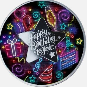 2022年カメルーン Happy Birthday 蛍光発色 プルーフ銀貨