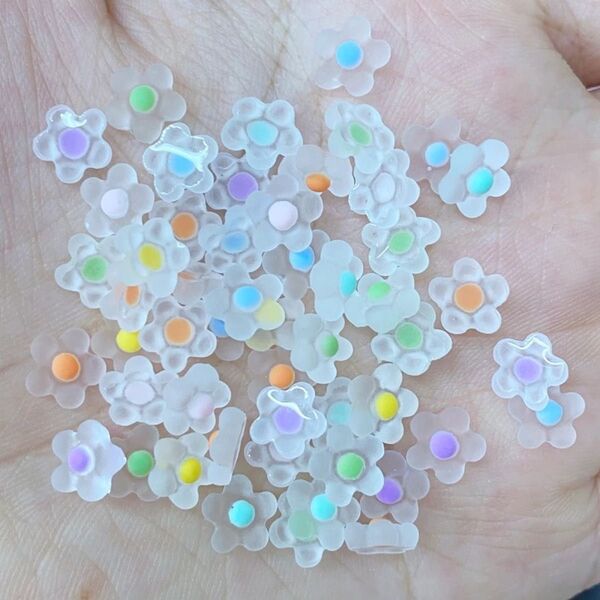 ホワイトフラワー ネイルパーツ 10個セット