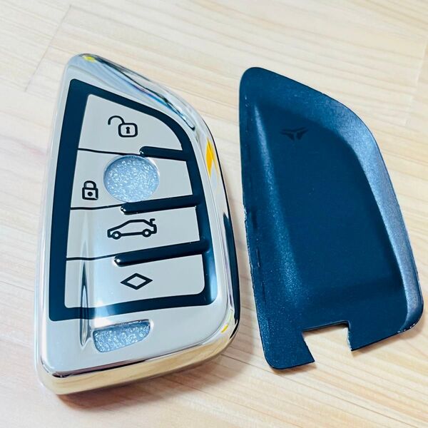 【最終価格】スマートキー ケース キーケース キーホルダー スマートキーケース キーカバー BMW シルバー