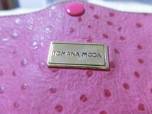 ●イタリー製/ ROMANA MODA/ ３色カラー/オーストリッチ革財布 コイン入/キーチェーン付_画像5