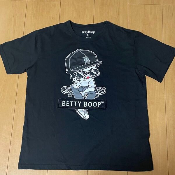 ベティーブープ 半袖Tシャツ スケボー ビッグプリント ストリート ユニセックス Lサイズ Betty Boop
