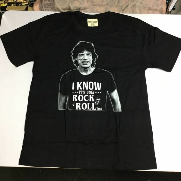 DBRD1♪ バンドデザインTシャツ XXLサイズ ミックジャガー ローリングストーンズ MICK JAGGER THE ROLLING STONES 黒