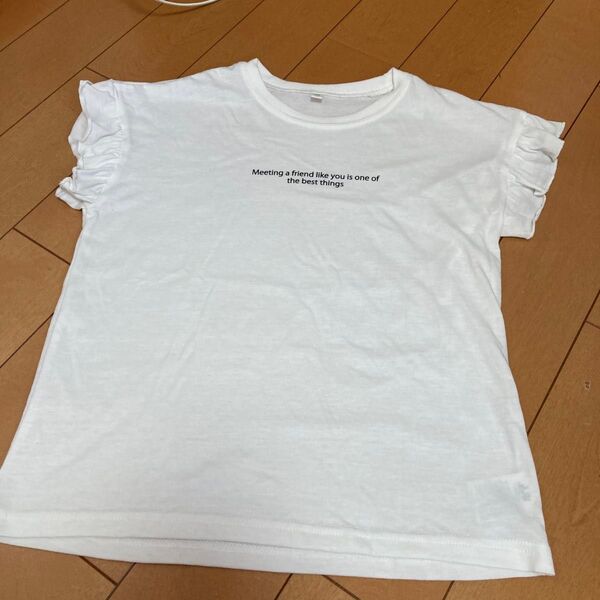 フリル袖 ロゴ Tシャツ カットソー 150センチ