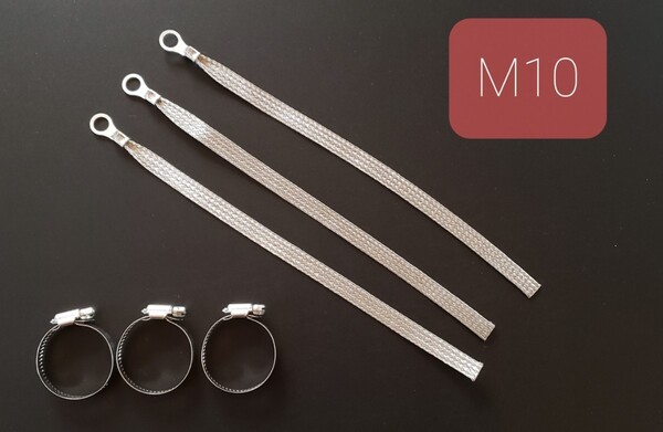 マフラーアース 簡単取付キット 約30cm 3本セット アーシング