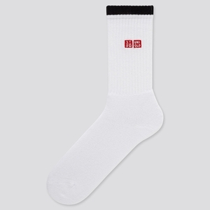 新品未使用 完売品2019全米オープン UNIQLO ユニクロ 錦織圭 モデル ボックスロゴ　靴下 ソックス ホワイト