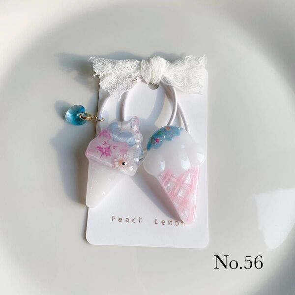 ハンドメイド リバティ レジン ヘアゴム