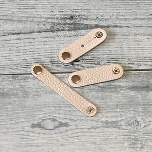 コードホルダー・イヤホンクリップ 3個セット【牛革】ITAアイボリー系