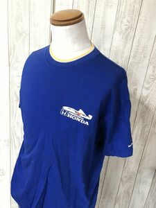 お勧め・【ロゴTシャツ】HONDA ホンダ BRITISH AMERICAN RACING Tシャツ M 青　レーシング　ヴィンテージ　コレクション　F１