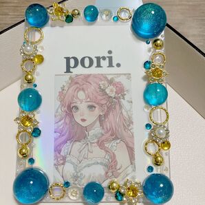 SB05 トレカケースデコ ハンドメイド ゴールデンアクア