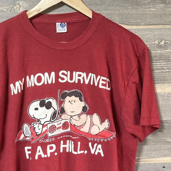 希少★70s USA製 OLD SNOOPY ヴィンテージ Tシャツ ARTEX 古タグ アメリカ製 スヌーピー アメカジ 80s 90s US古着 企業系 アメリカ古着