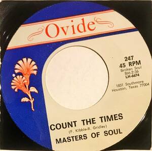 [試聴]USオリジSoul45　Masters Of Soul // Count The Times / I Need You [EP]バラードfunkファンクoriginalオリジナル　プレス　 7inch