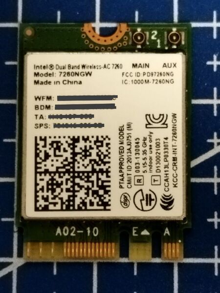 Intel Dual Band Wireless AC 7260