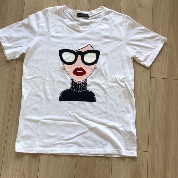 Tシャツ 半袖Tシャツ 韓国 パール ビジュー