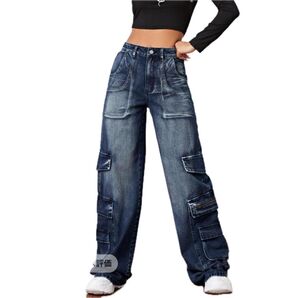 カーゴパンツ ダメージ加工 デニム SNSバズり品 ダボパン L〜XL ワンウォッシュ