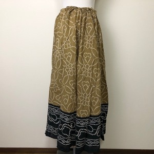 N330□エスニック調　民族系デザイン　スパンコール入り　ロングフレアスカート XL