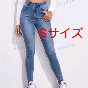 スキニー デニムパンツ ジーンズ ミディアムウォッシュ S