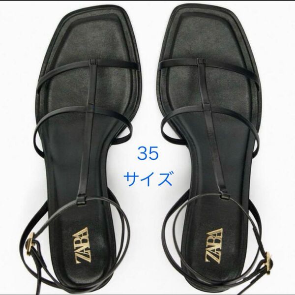 美品 ZARA ザラ サンダル Tストラップ ヒールサンダル 35 22.5