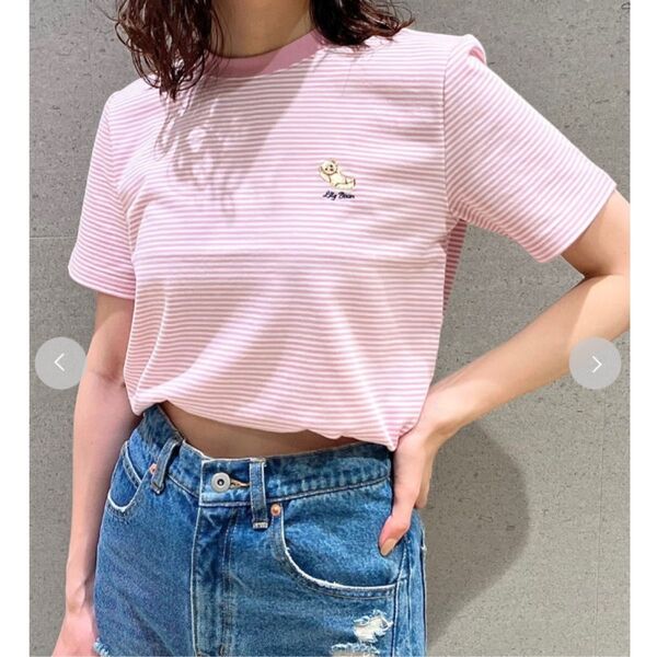 リラックスLily Bear ボーダーTシャツ 2024AW 新品未使用 ピンク リリーブラウン