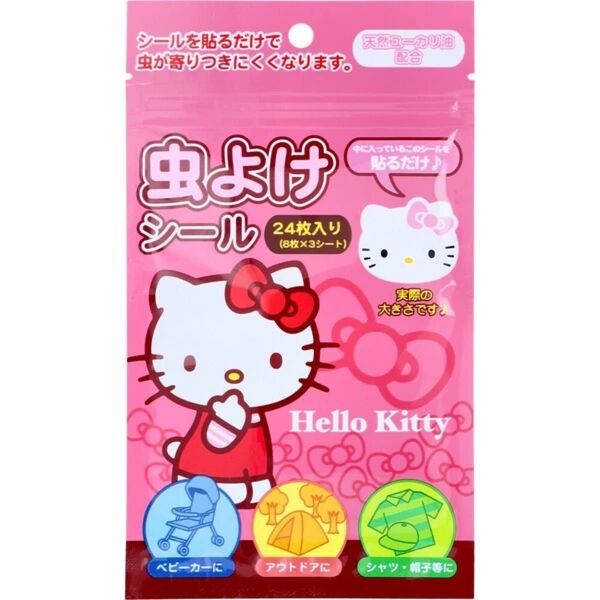 天然ユーカリ油配合 ハローキティ 虫よけシール 24枚入【数量限定品】