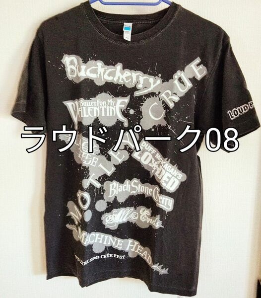 ◆フェスTシャツ※ステッカー付【ラウドパーク2008 ティシャツ】 Tシャツ ブラック 黒 半袖プリントTシャツ
