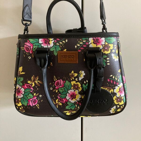 Kenzo フローラルプリント ロゴパッチ スモールトートバッグ【新品未使用】
