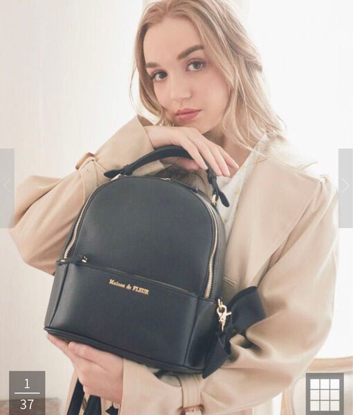 リュック 黒 おしゃれ かわいい ブラックMaison de FLEUR M