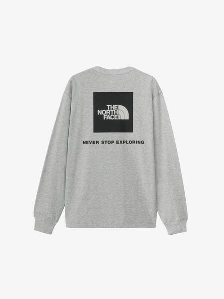 新品 2024年秋冬モデル THE NORTH FACE (ザノースフェイス) XLサイズ バックスクエアロゴ ロンT (Z2) ミックスグレー2 NT82333