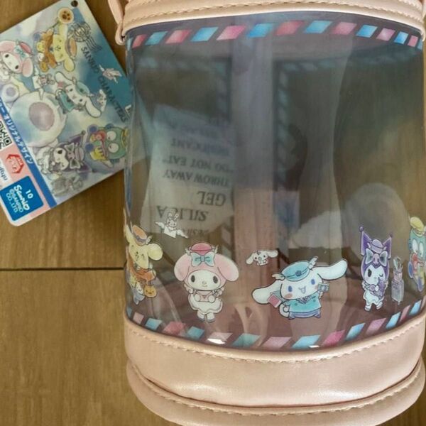 サンリオ キャラクターズ 推しふわ エアポート クリアポシェット ピンクベージュ