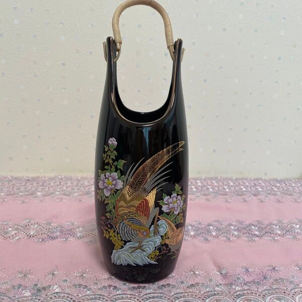 九谷焼 花鳥文 花瓶 花器