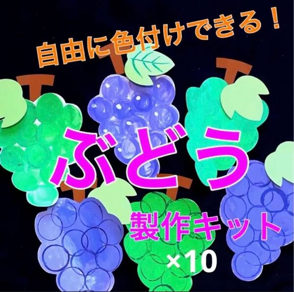 ぶどう 色付け 製作キット 秋 保育 高齢者 壁面 クラフト