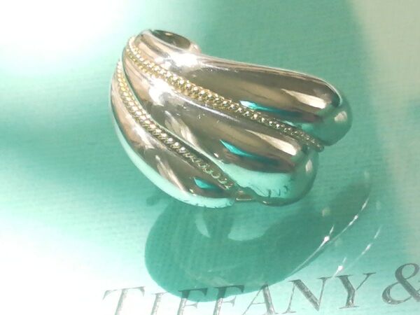 【極美品】☆希少☆ビンテージ【TIFFANY&Co.】ビッグ シェル コンビ 片耳イヤリング 750 925