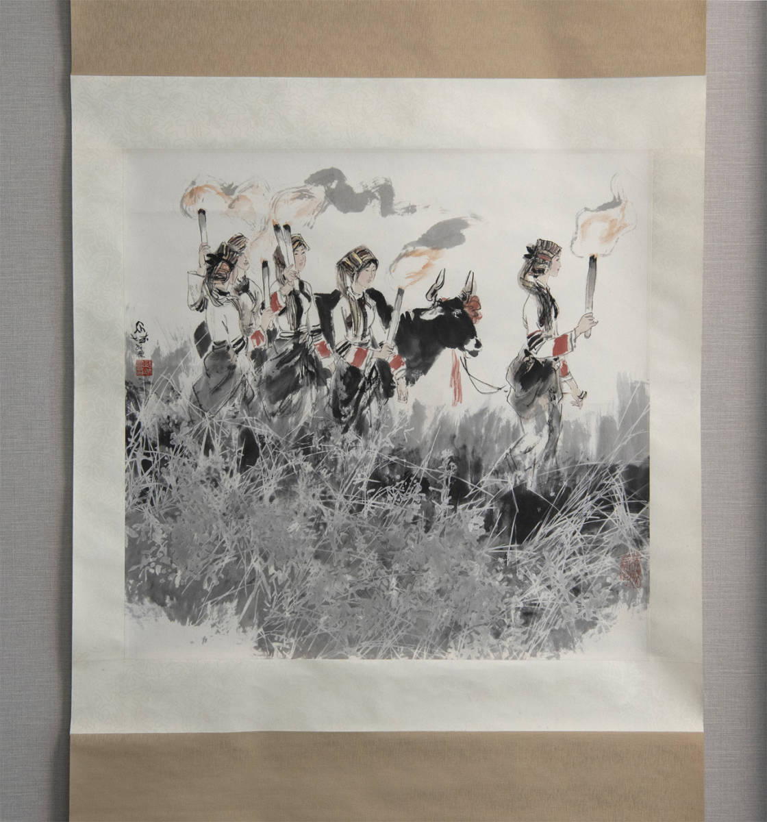 张绍Castle, 1988, Bonfire, Colored paper, Standing scroll, Exhibited at the China Jiade Exhibition, Guaranteed to be authentic, Chinese, Painting, Contemporary art, Artwork, book, hanging scroll