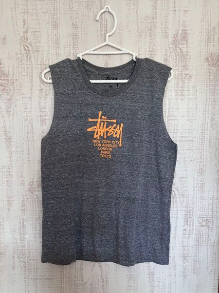 STUSSY ステューシー タンクトップ ノースリーブ グレー