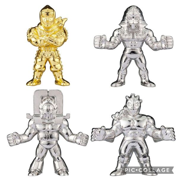 キン肉マン ダイキャスト キンケシ 8 ザ・ニンジャ 金メッキ ミスターカーメン ザ・マンリキ ジ・オメガマン 銀メッキ