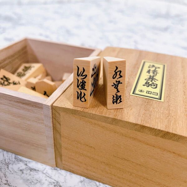 良品 希少 将棋 駒 仙佳作 水無瀬 駒箱付属 余り歩 彫駒 41枚