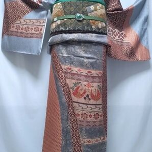 仕立て上がり仕付け糸付き未着用 トールサイズ訪問着5点セット《亀甲鳳凰抽象花文様》