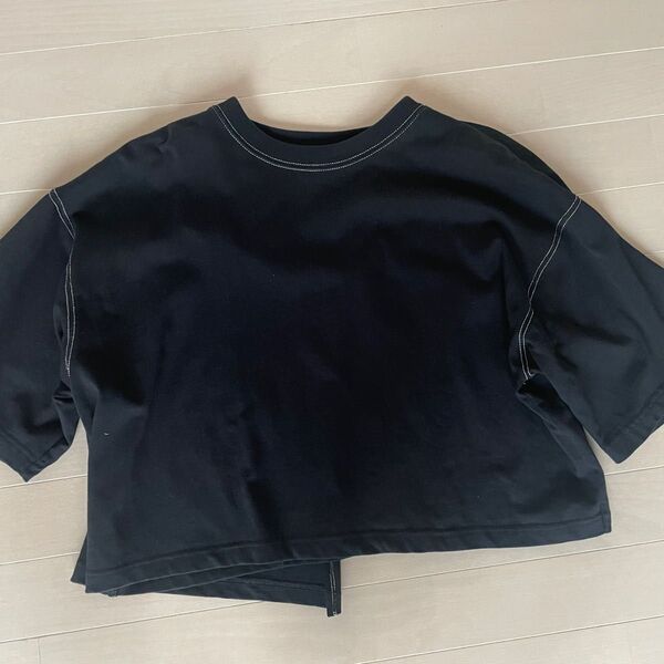 jeanasis肩出しステッチクロップドTOPS