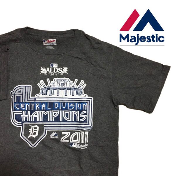 Majestic マジェスティク Tシャツ 厚手 MLB チャンピオン グレー ビンテージ 半袖