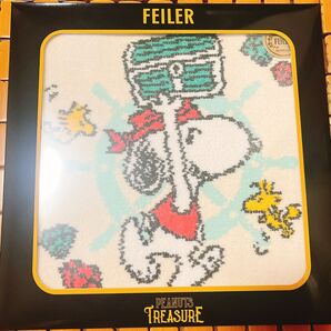 新品未開封 フェイラー スヌーピー 阪急うめだ限定ハンカチ ふちペールグリーン