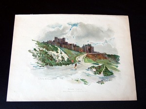 英国 / 印刷画 / Dover Castle/ドーヴァー城 ★1800年代後半モノクロ写真を元に1900年代初頭彩色印刷したものと思われます★寸法185×255mm