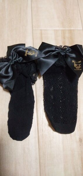 クロミ黒色靴下19㎝~24㎝キッズ用ラスト1足