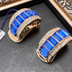 イタリア製 ヴィンテージイヤリング ゴールド×ブルー