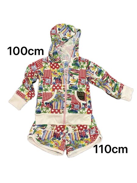水遊び メッシュ パーカー ショートパンツ 上下セット 110cm 100cm