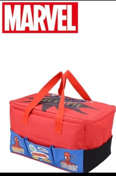 ★赤★MARVEL スパイダーマン プレミアムポケットいっぱいボックス収納バッグ