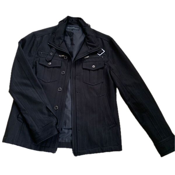 【美品】メンズ ライダース ジャケット ブラック L