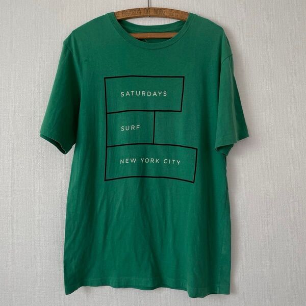 【限界値下げ!】美品 SATURDAYS SURF NYC グリーン サーフ半袖Tシャツ サイズXL