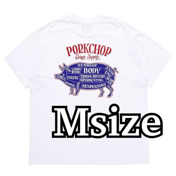 ポークチョップ Tシャツ/PORKCHOP WHITE RB M キムタク